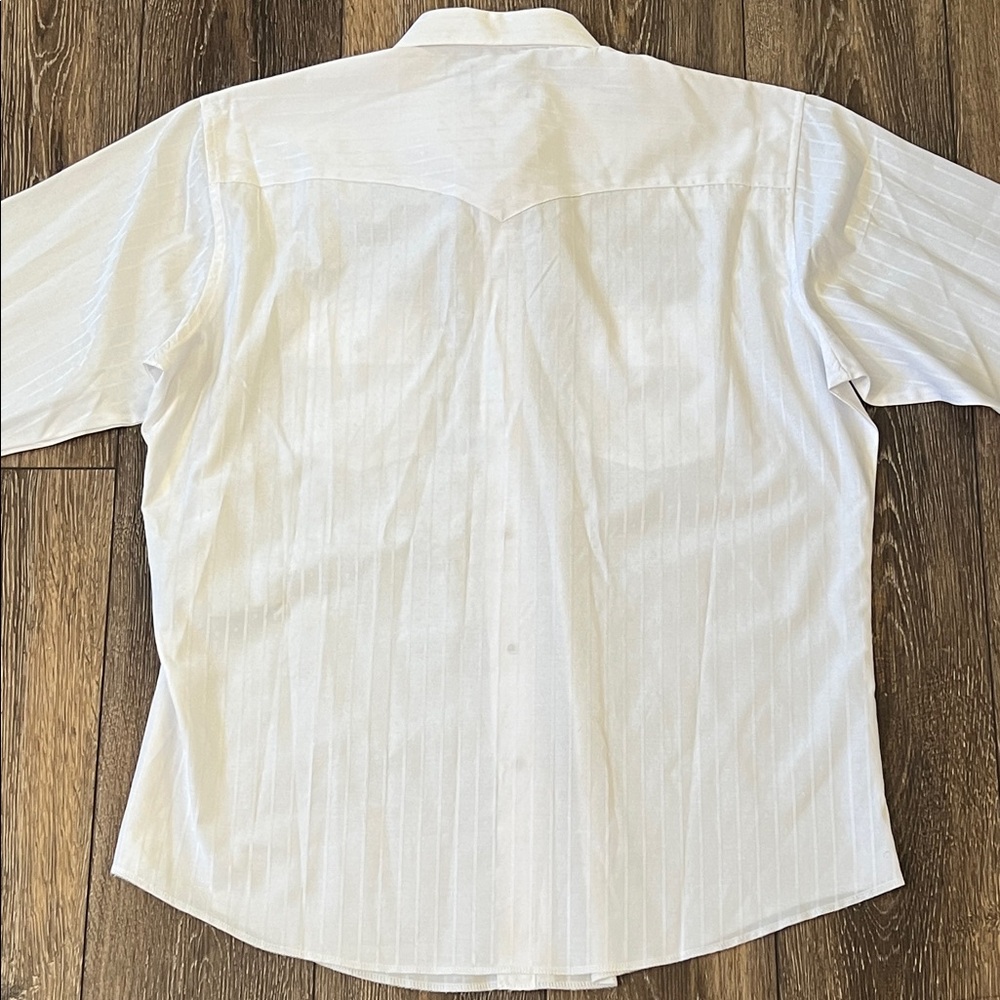 Vintage Wrangler Men's XL White Pearl Snap Button Down Western Shirt - Picture 5 of 13